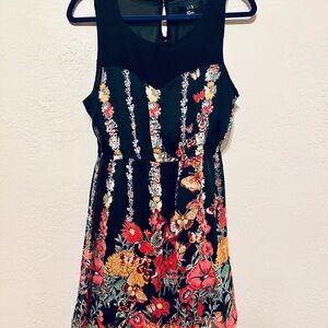 Forever 21 Black Dress with Floral Design EUC size Medium